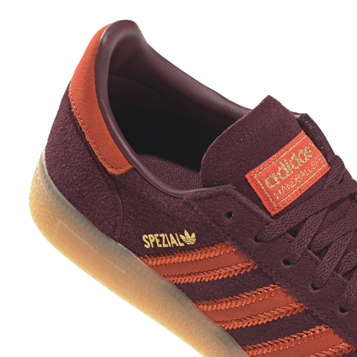 Overkicks - Adidas Handball Spezial Maroon Preloved Red Gum (JR0848) - detalle lateral interior