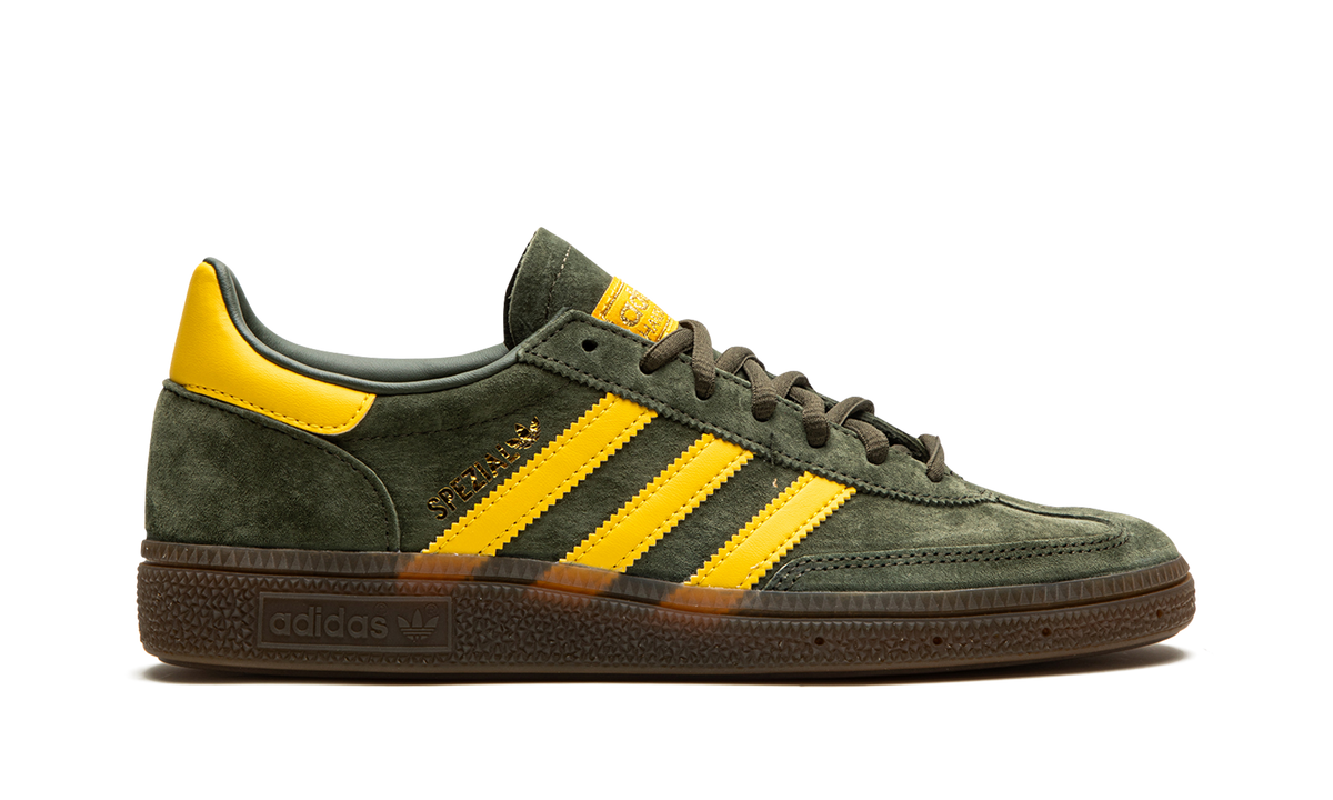 Overkicks - Adidas Handball Spezial Night Cargo Tribe Yellow (EF5748) - detalle talón