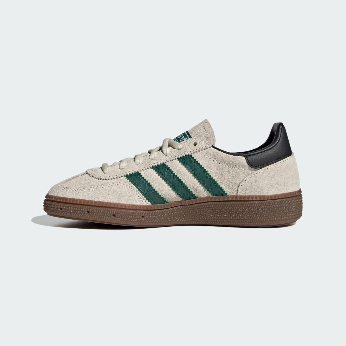 Overkicks - Adidas Handball Spezial Off White Collegiate Green (JP9562) - detalle talón