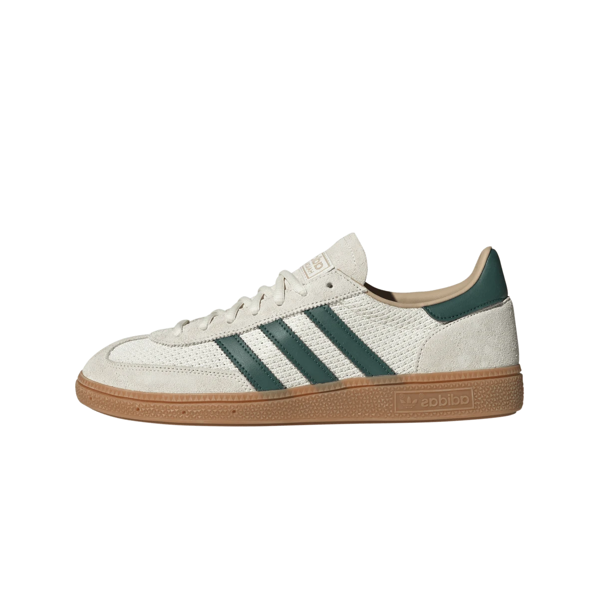 Overkicks - Adidas Handball Spezial Off White Collegiate Green Gum (IH6592) - vista lateral