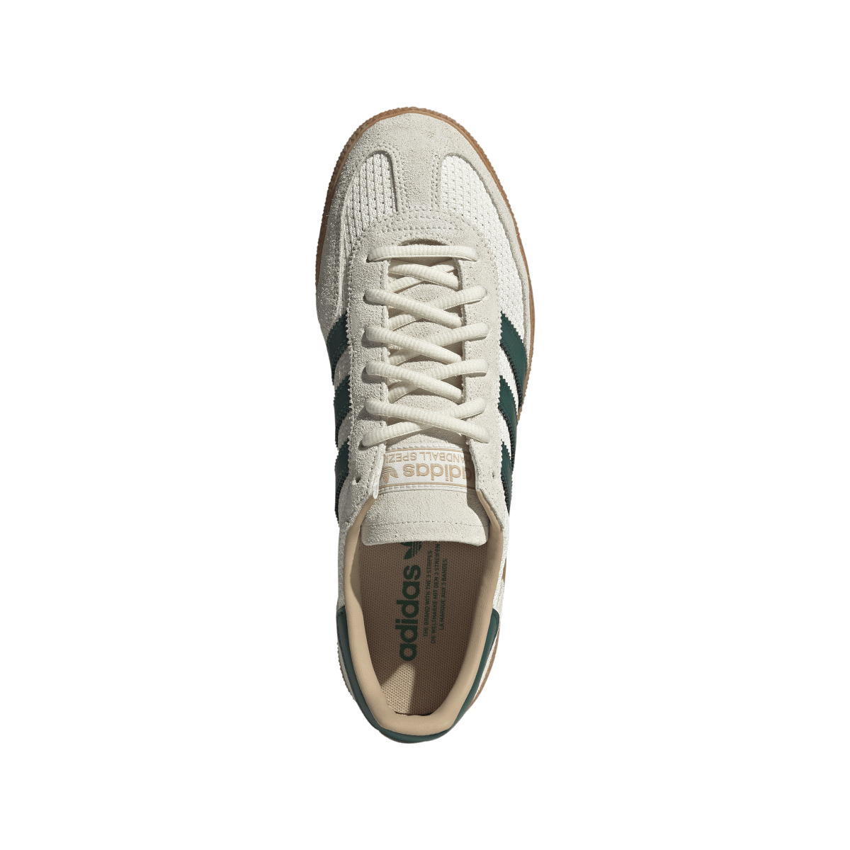 Overkicks - Adidas Handball Spezial Off White Collegiate Green Gum (IH6592) - par completo