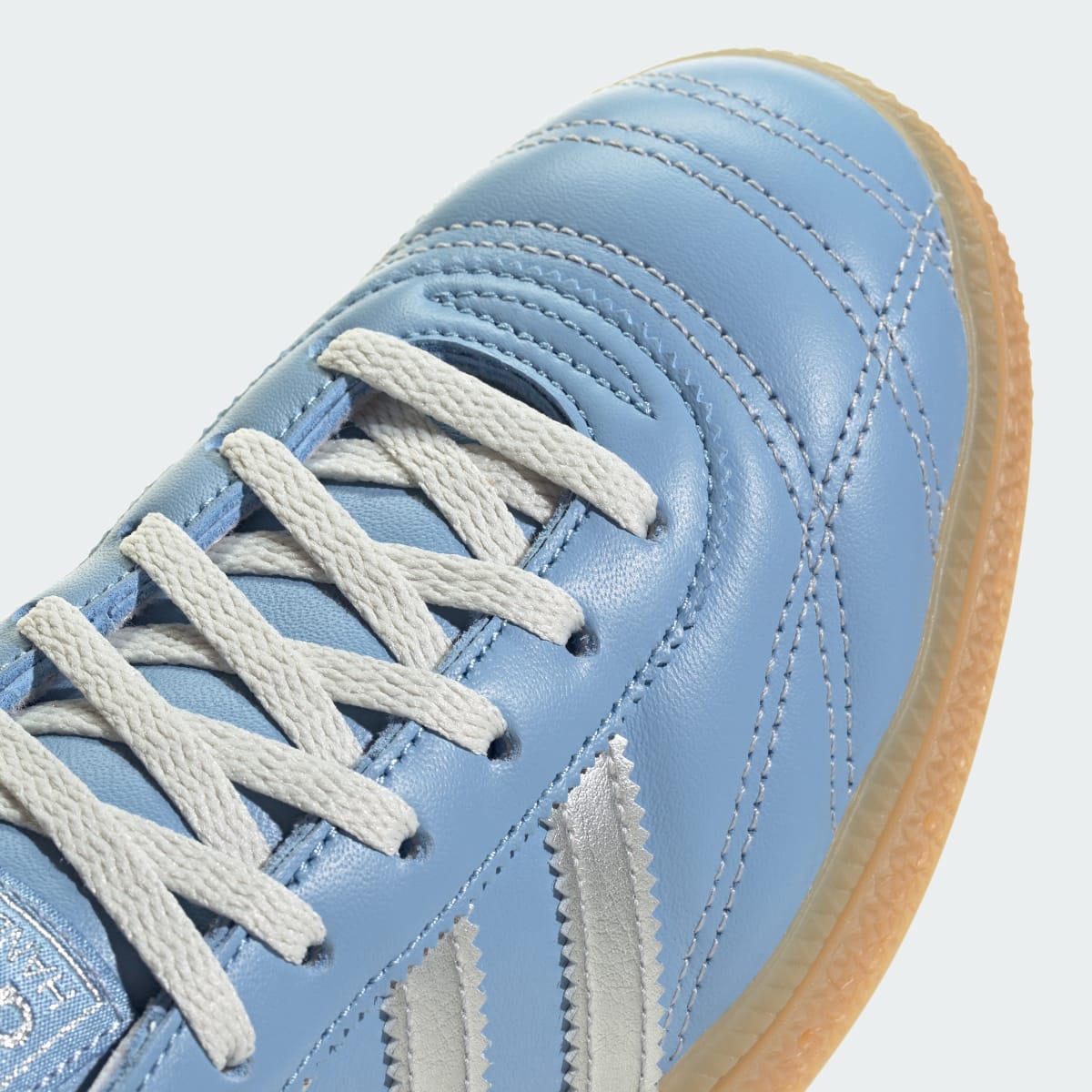 Overkicks - Adidas Handball Spezial Quilted Stitching Ash Blue Silver (JR3728) - detalle