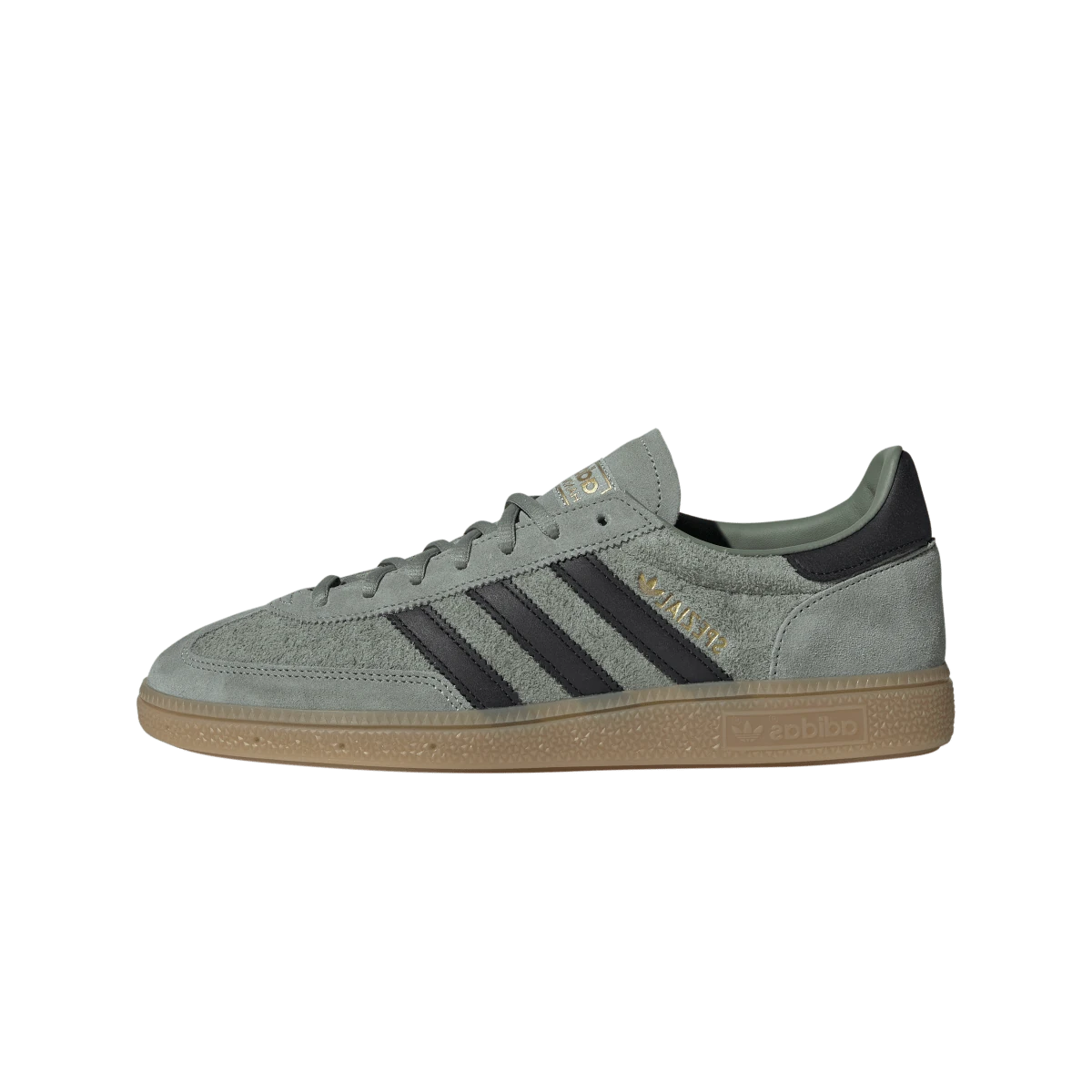 Overkicks - Adidas Handball Spezial Silver Green Black Gum (IH6507) - vista lateral