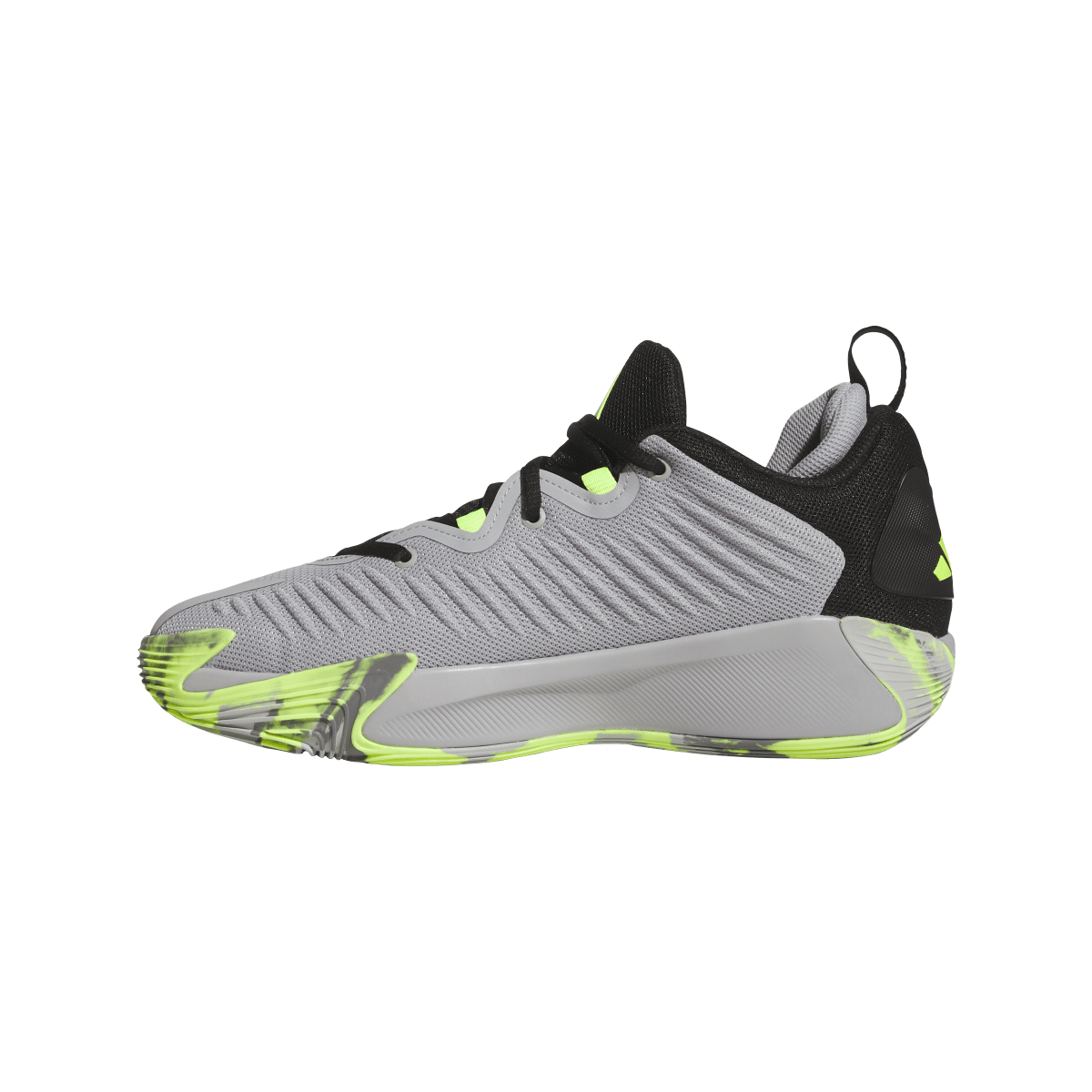 Overkicks - Adidas Initiation Grey Two Core Black Lucid Lemon (JR6507) - detalle talon