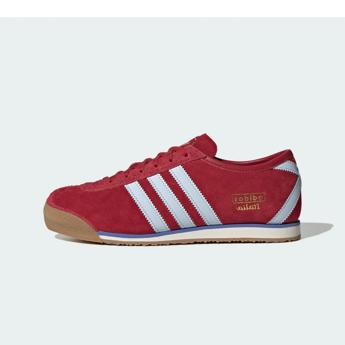 Overkicks - Adidas Italia 70s Team Victory Red Icey Blue (Womens) (IH6654) - vista lateral