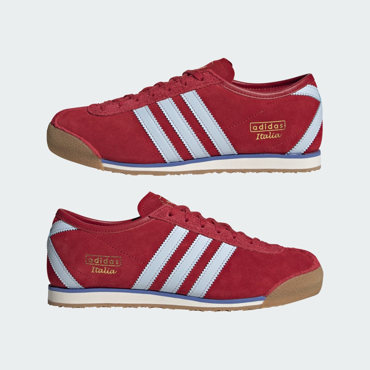 Overkicks - Adidas Italia 70s Team Victory Red Icey Blue (Womens) (IH6654) - detalle lateral interior