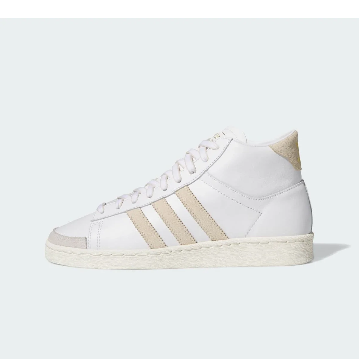 Overkicks - Adidas Jabbar Hi White Crystal Linen Off White (Womens) (JQ1512) - vista lateral