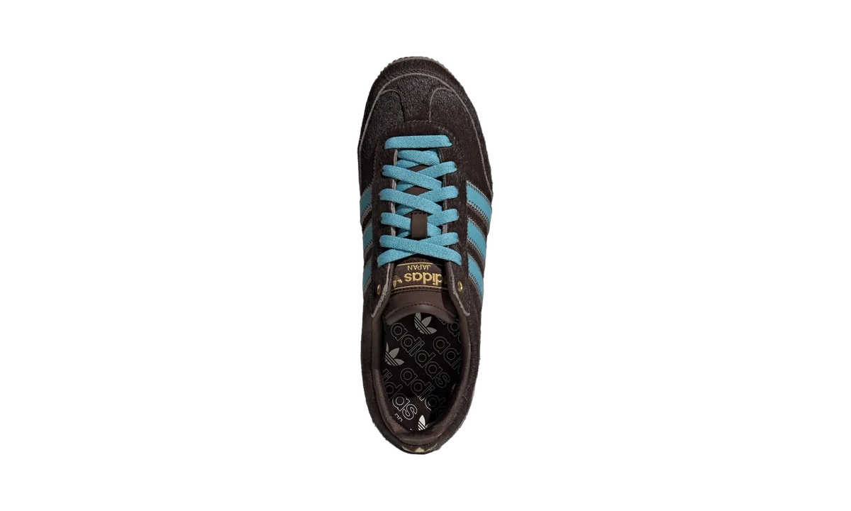 Overkicks - Adidas Japan Dark Brown Preloved Blue Pony (Womens) (JS4028) - vista trasera