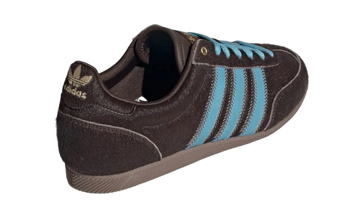 Overkicks - Adidas Japan Dark Brown Preloved Blue Pony (Womens) (JS4028) - vista superior