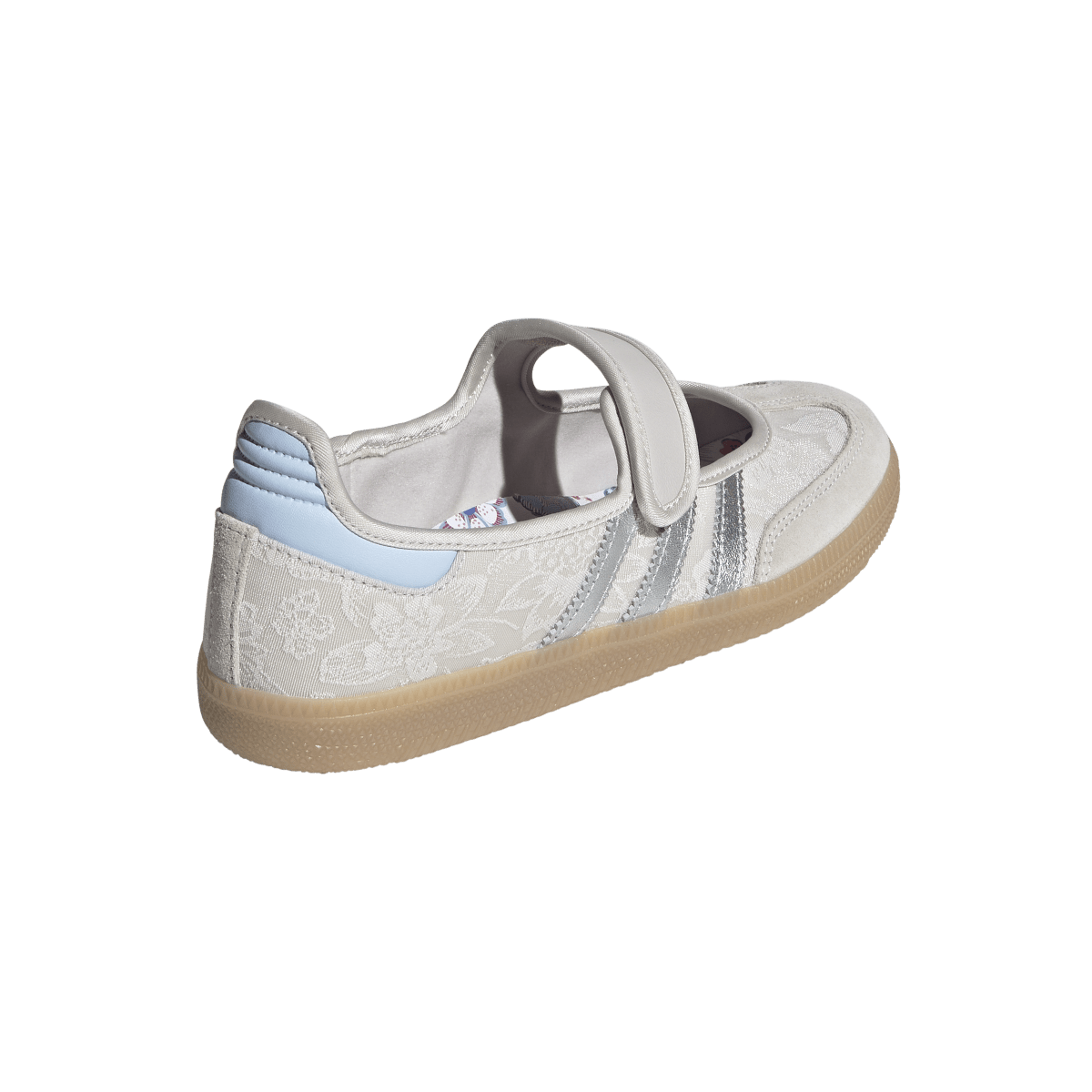 Overkicks - Adidas Liberty London Samba Jane Chalk Pearl Silver Metallic Chalk White (IH6978) - detalle talón