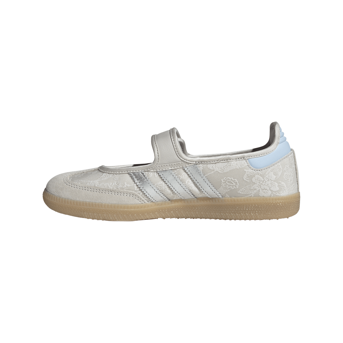 Overkicks - Adidas Liberty London Samba Jane Chalk Pearl Silver Metallic Chalk White (IH6978) - detalle lateral interior