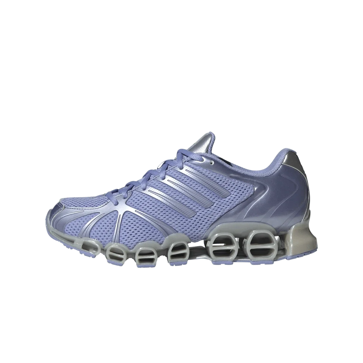 Overkicks - Adidas Mega Ghostride Blue Spark Metallic Silver (Womens) (JR5789) - vista lateral