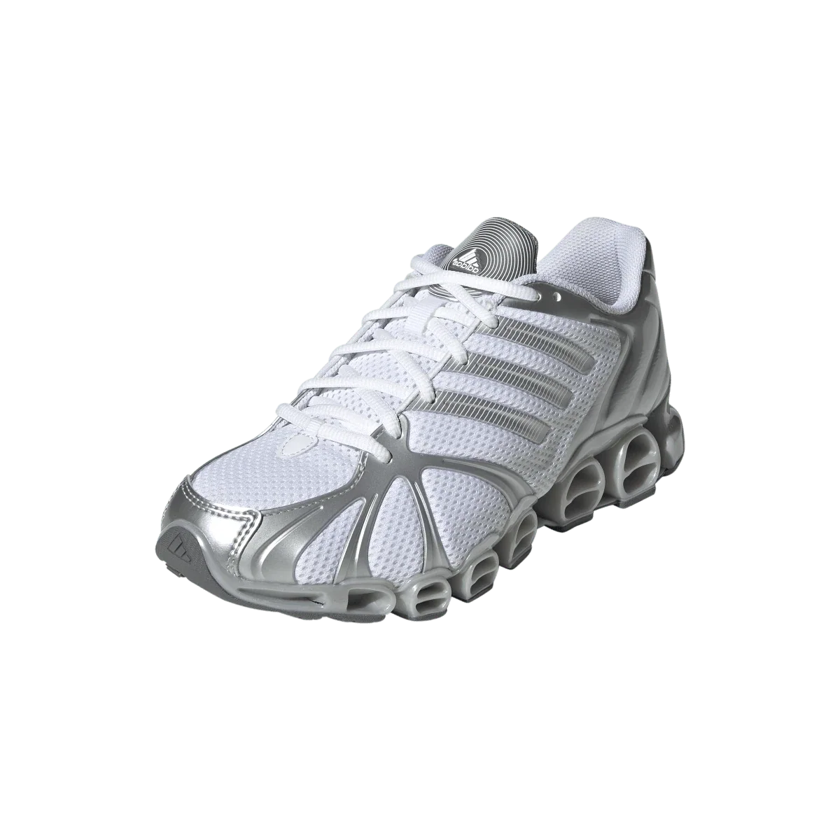 Overkicks - Adidas Mega Ghostride Cloud White Silver Metallic Matte Silver (Womens) (JQ0555) - vista trasera