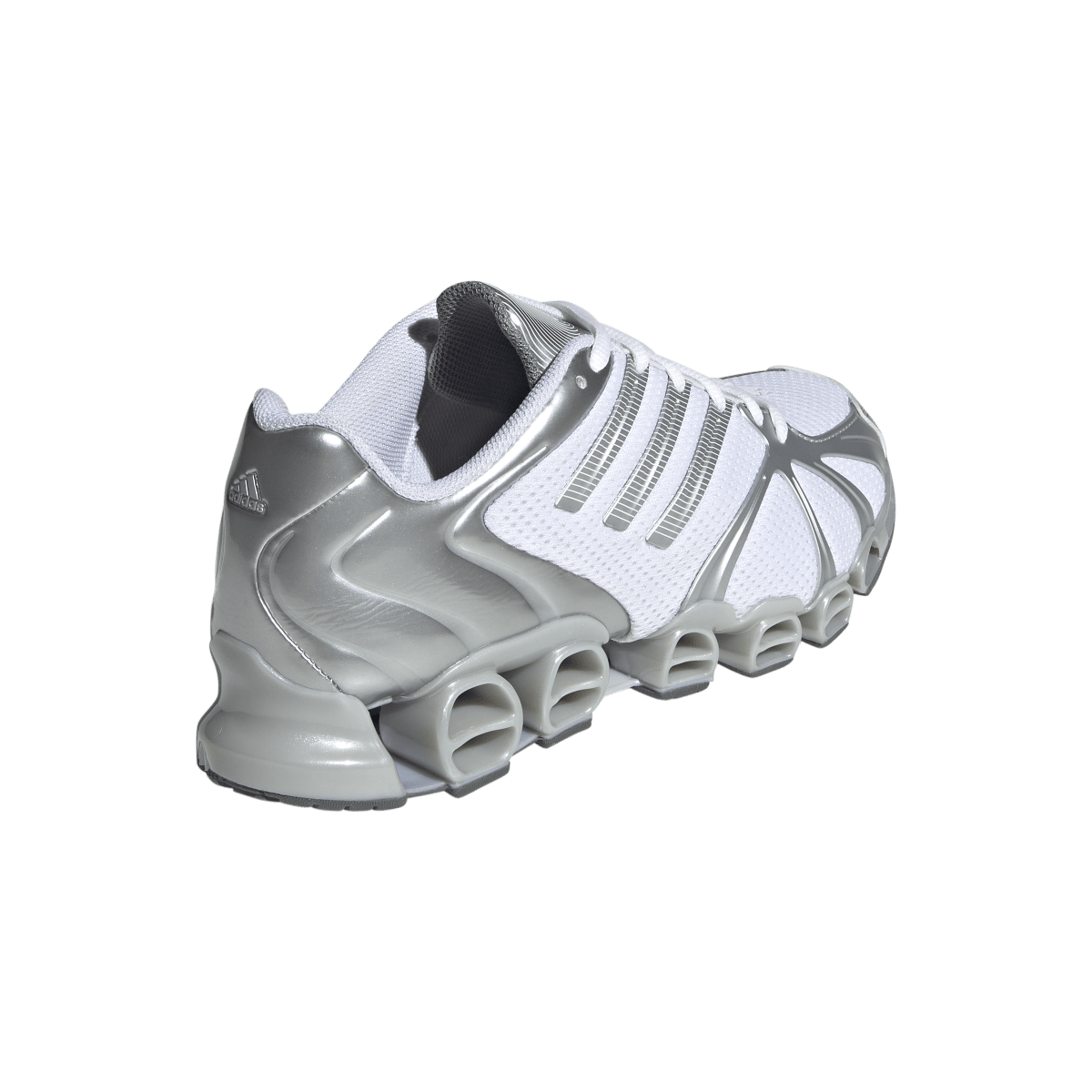Overkicks - Adidas Mega Ghostride Cloud White Silver Metallic Matte Silver (Womens) (JQ0555) - vista superior