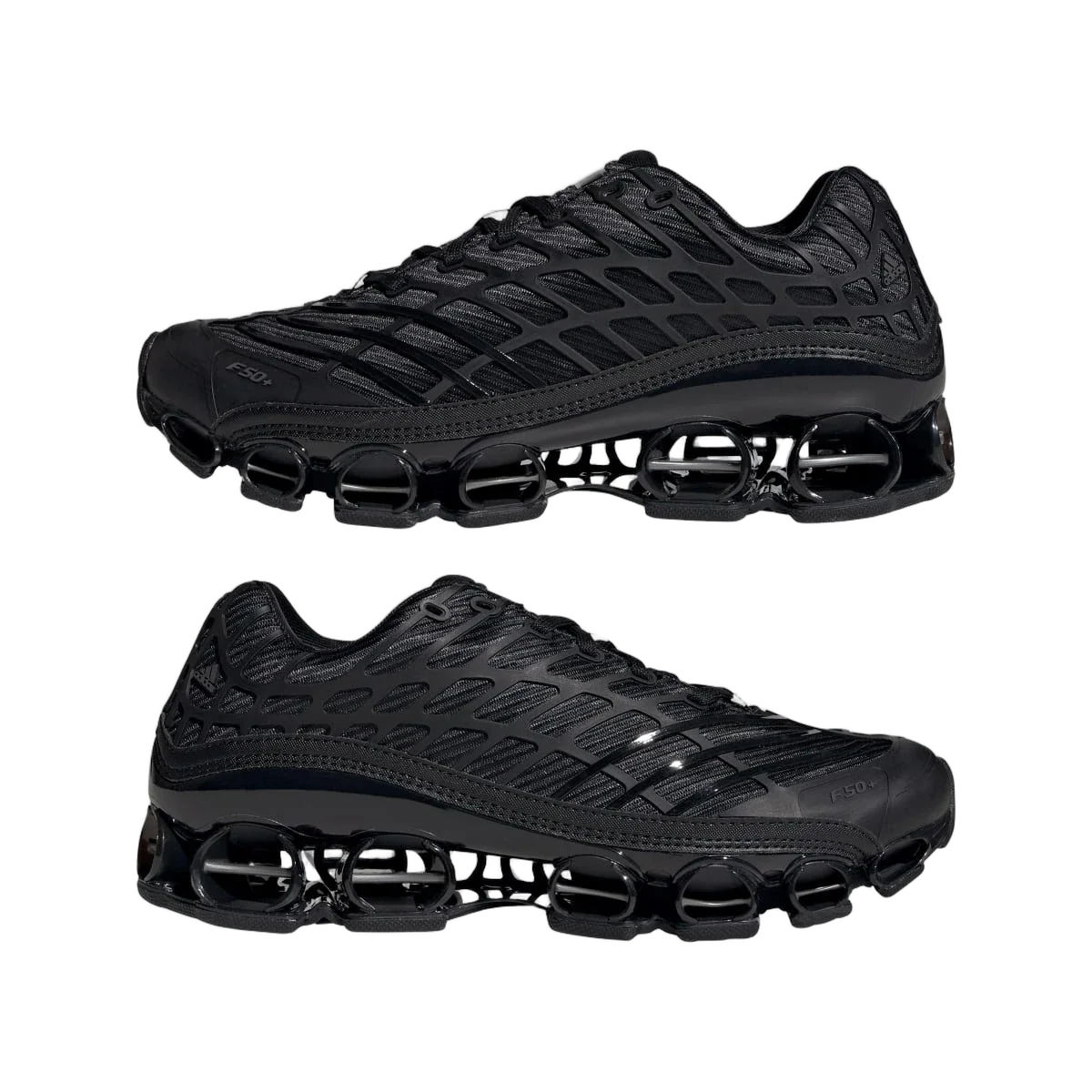 Overkicks - Adidas Megaride F50 Black Iron Metallic (HQ9343) - detalle lateral interior