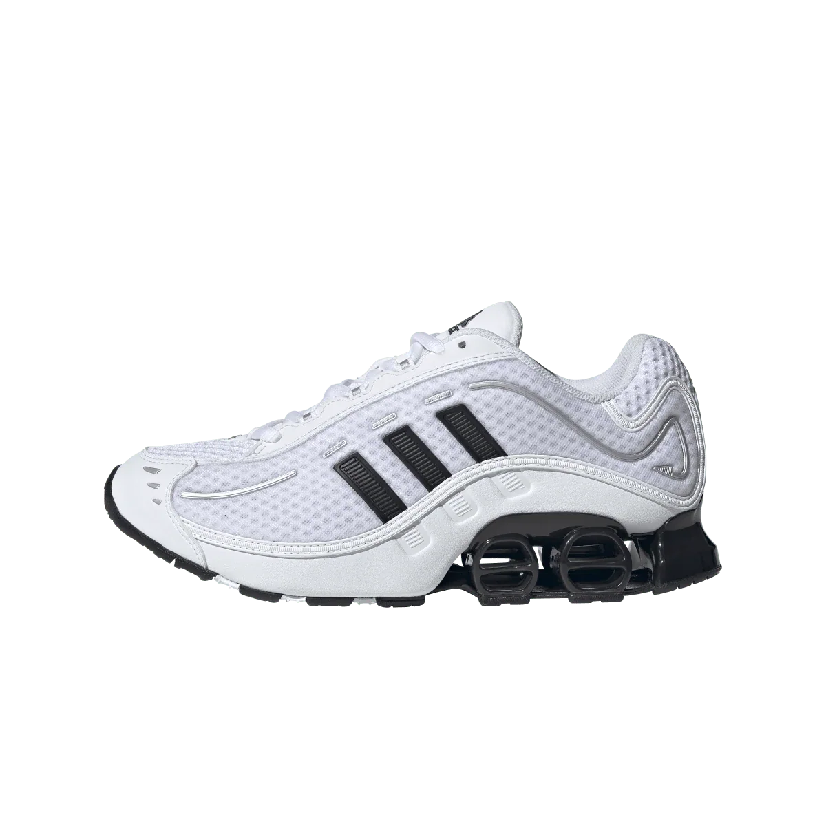 Overkicks - Adidas Megaride O1 Cloud White Core Black Silver Metallic (JH5520) - vista lateral
