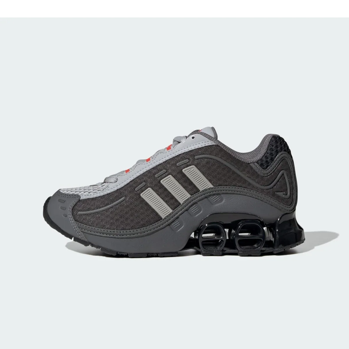 Overkicks - Adidas Megaride O1 Grey Two Grey Four Bright Red (GS) (JR1105) - vista lateral