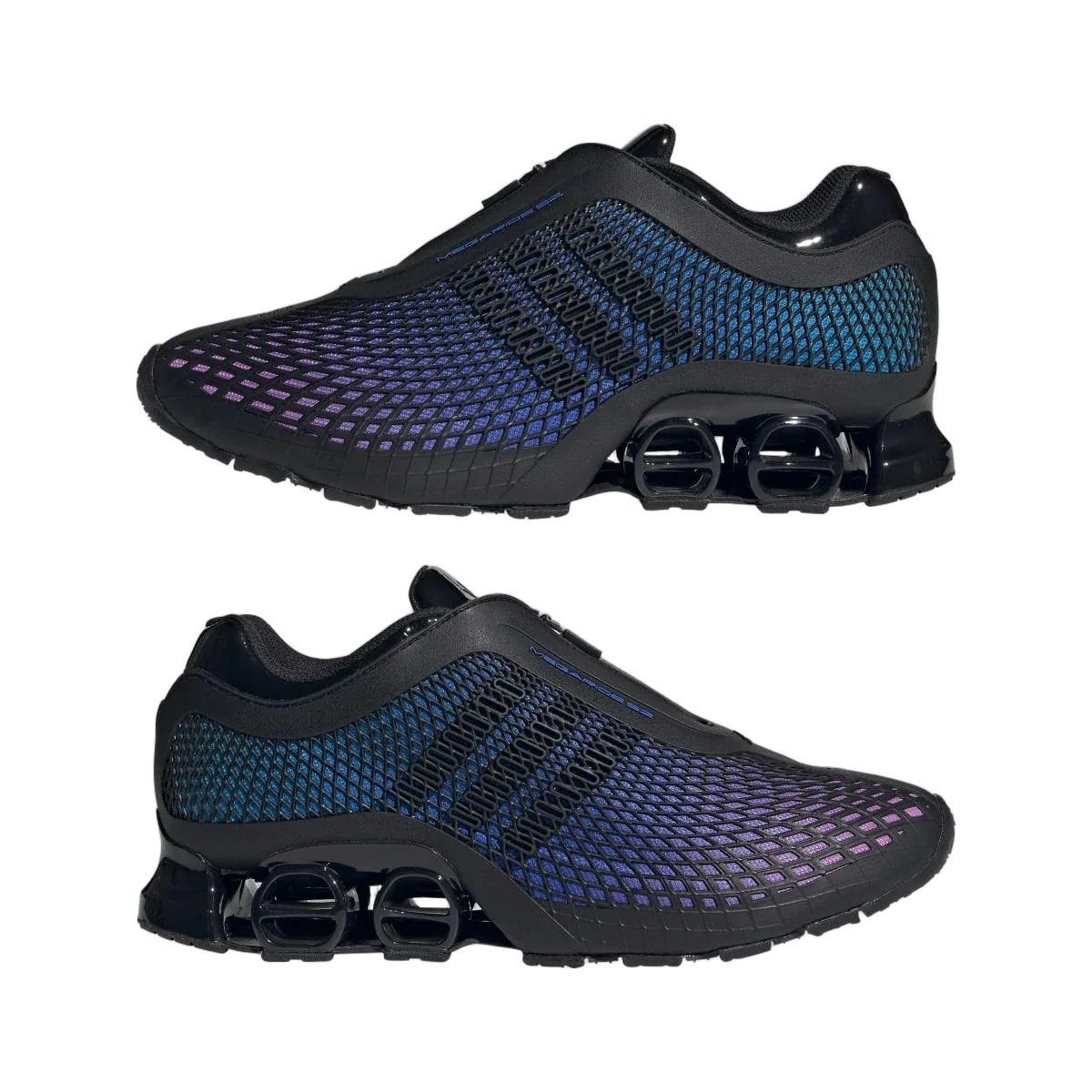 Overkicks - Adidas Megaride S2 Black Hi-Res Blue (JR5743) - detalle lateral interior