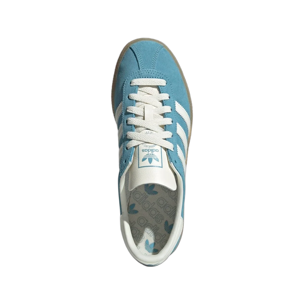 Overkicks - Adidas Muenchen Preloved Blue Off White Silver Metallic (Womens) (JS3991) - vista trasera