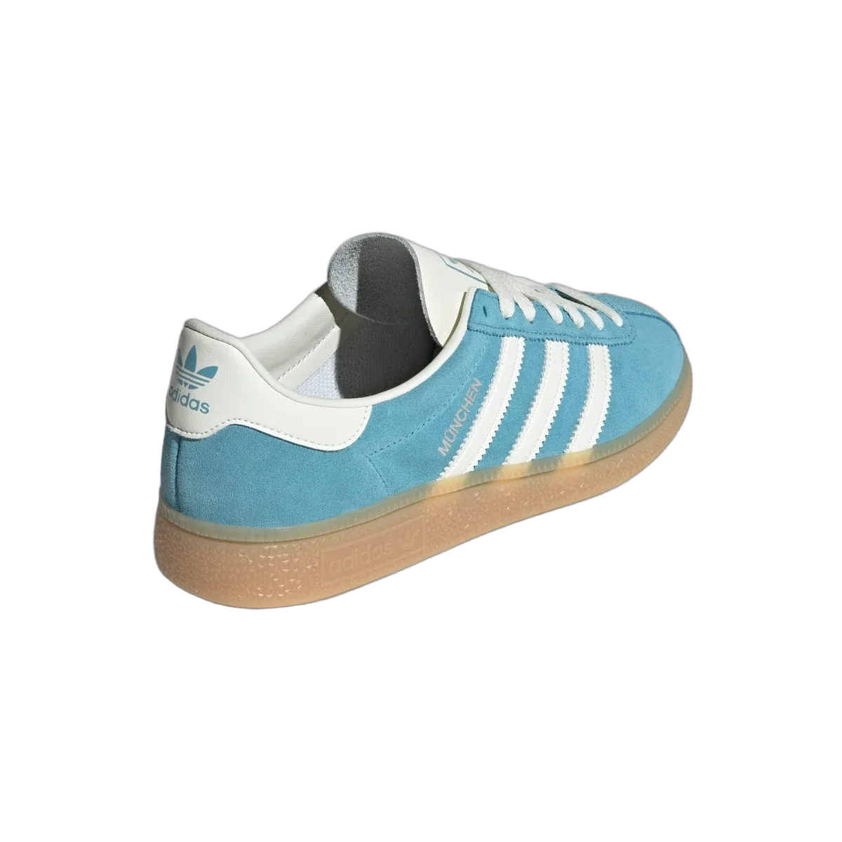 Overkicks - Adidas Muenchen Preloved Blue Off White Silver Metallic (Womens) (JS3991) - vista superior