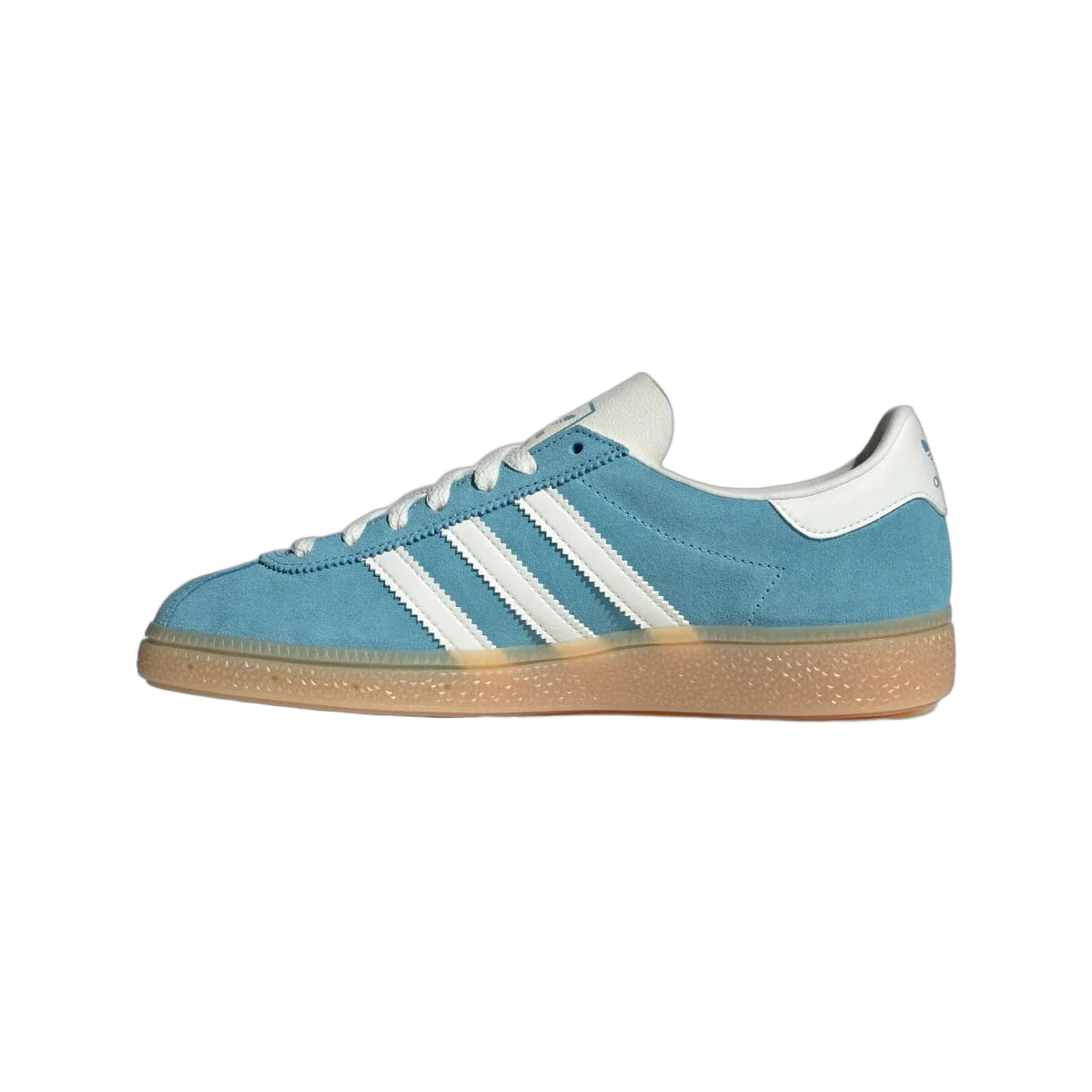 Overkicks - Adidas Muenchen Preloved Blue Off White Silver Metallic (Womens) (JS3991) - detalle talon