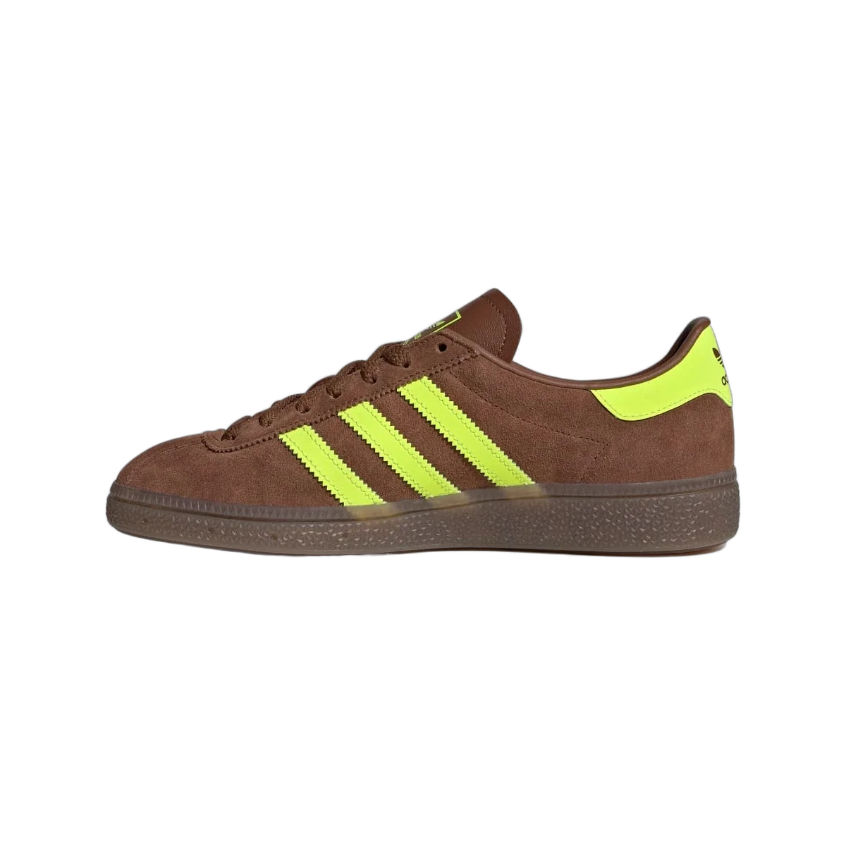 Overkicks - Adidas Muenchen Preloved Brown Solar Yellow (Womens) (JS3996) - detalle talon