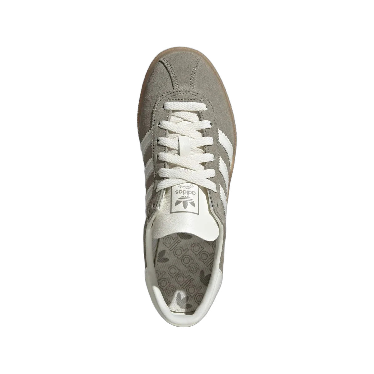 Overkicks - Adidas Muenchen Silver Pebble Off White Gum (Womens) (JS3990) - vista trasera