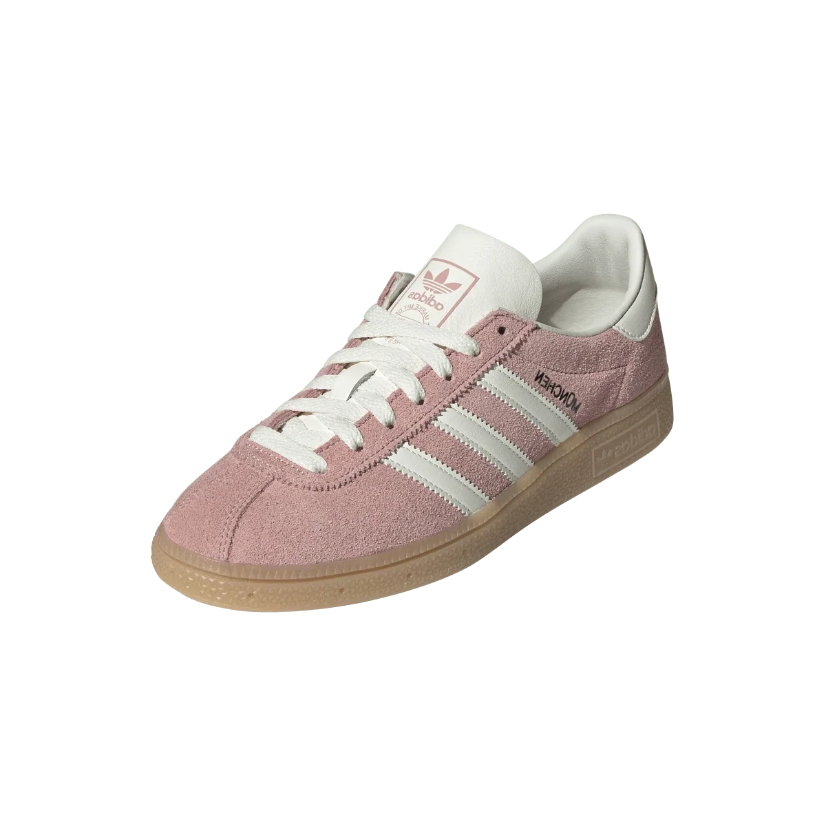 Overkicks - Adidas Muenchen Wonder Mauve Off White Silver Metallic (Womens) (JS3992) - vista trasera