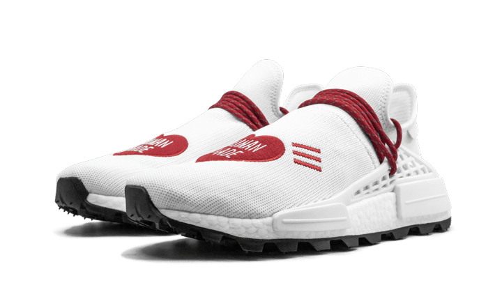 Overkicks - Adidas NMD HU Pharrell Human Made White Red (EF7223) - vista trasera