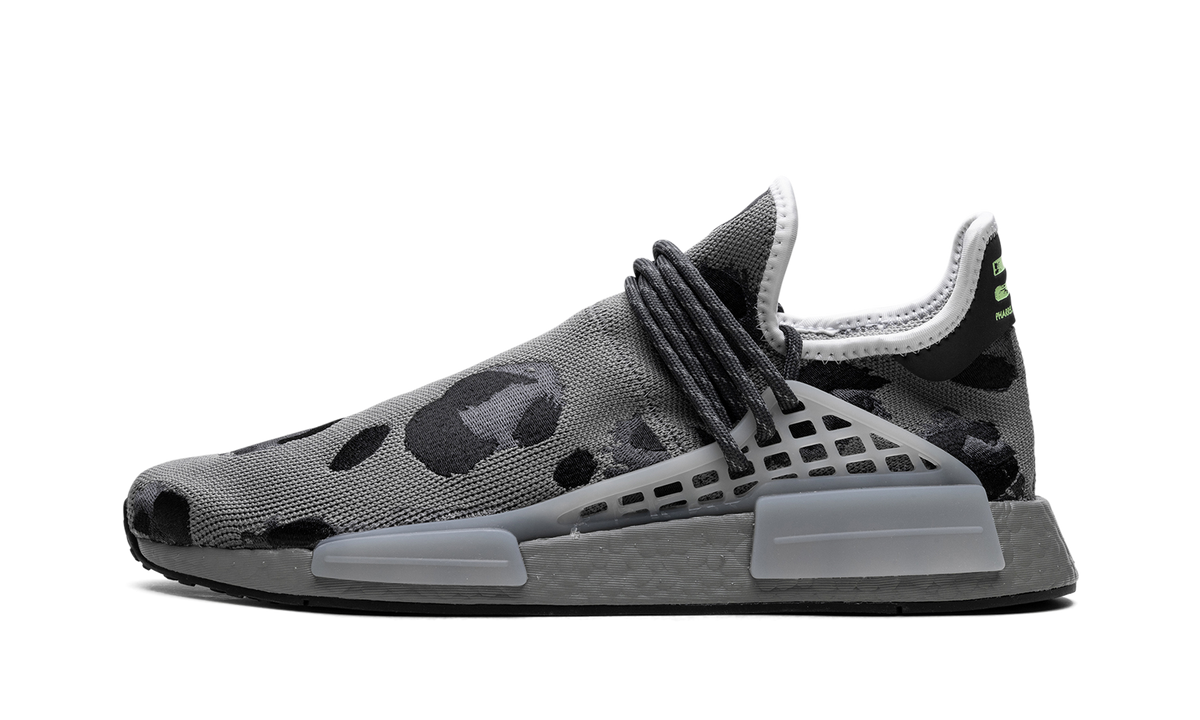 Overkicks - Adidas NMD Hu Pharrell Animal Print Ash Grey (ID1531) - vista lateral