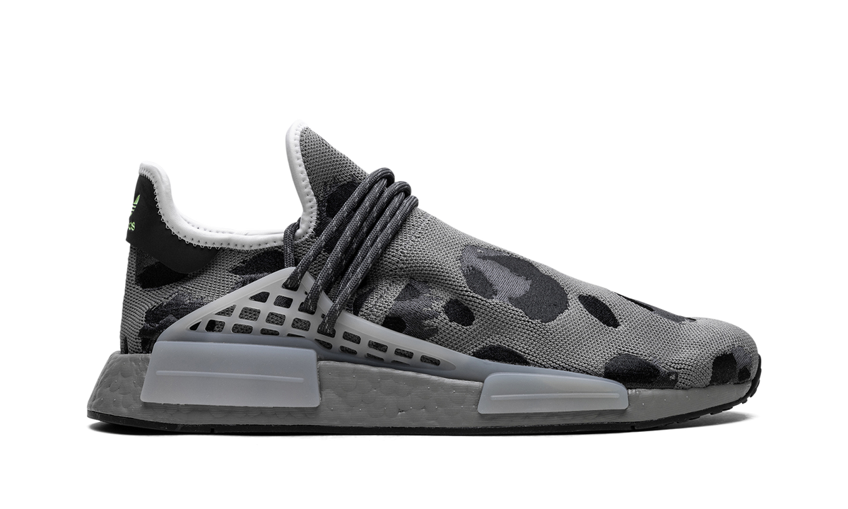 Overkicks - Adidas NMD Hu Pharrell Animal Print Ash Grey (ID1531) - detalle talon