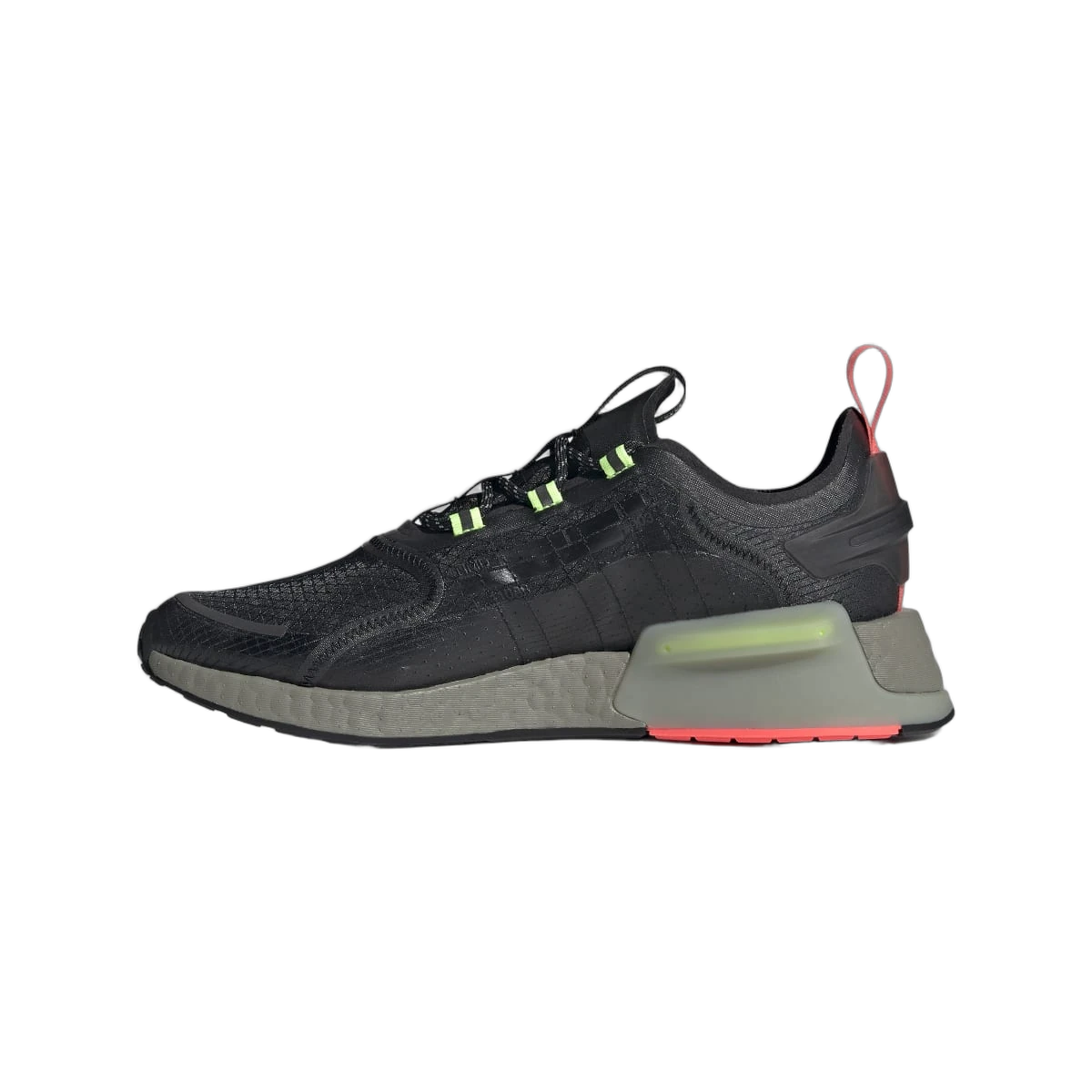 Overkicks - Adidas NMD V3 Black Signal Green Solar Red (GW3064) - detalle talon