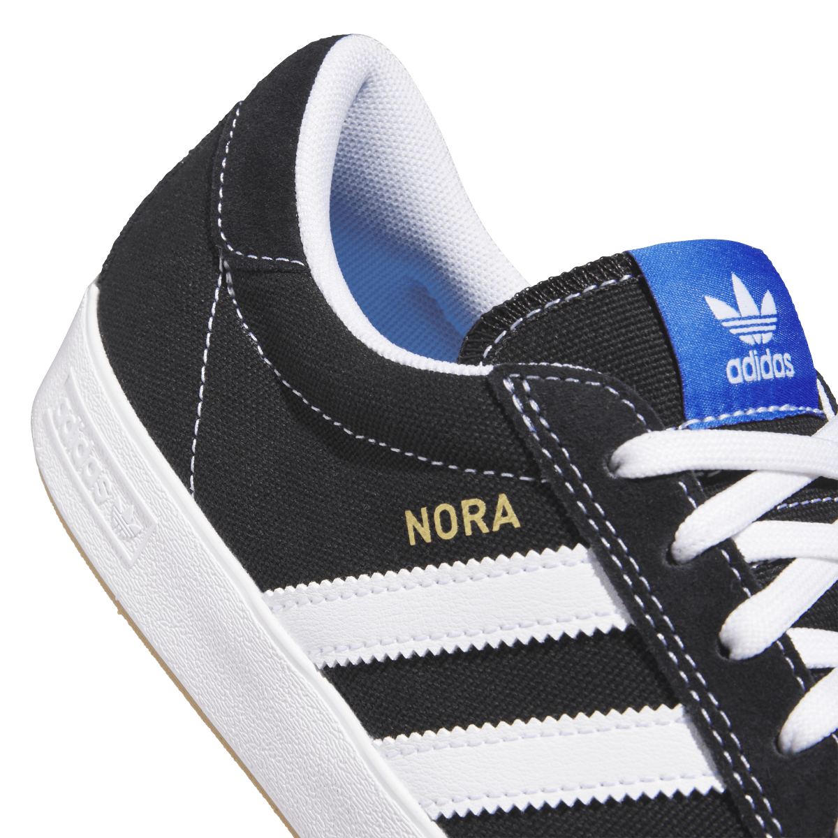 Overkicks - Adidas Nora Black White (HQ7537) - detalle lateral interior