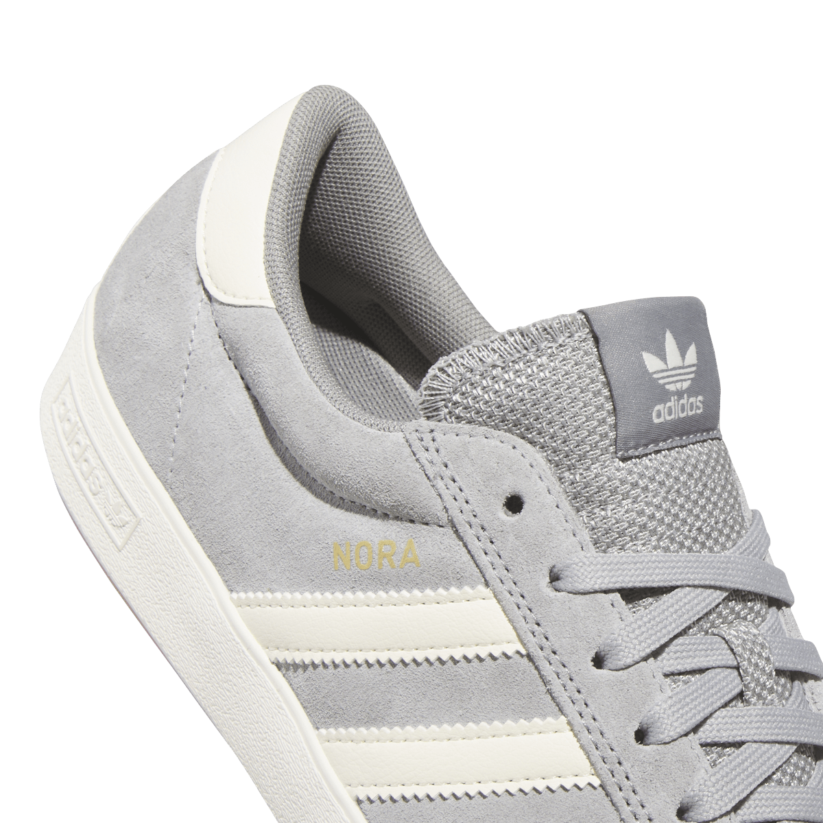 Overkicks - Adidas Nora Grey Cream White Gum (KJ7971) - detalle lateral interior