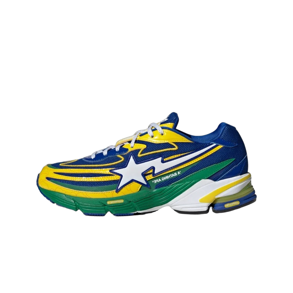 Overkicks - Adidas Orketro Bape Yellow Blue Green (JQ2398) - vista lateral