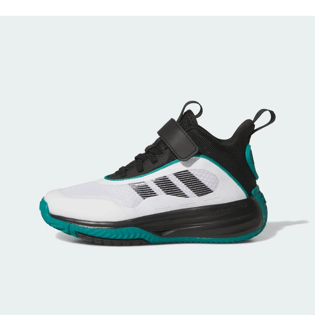 Overkicks - Adidas Ownthegame 3.0 Cloud White Core Black Pure Teal (GS) (JQ7940) - vista lateral