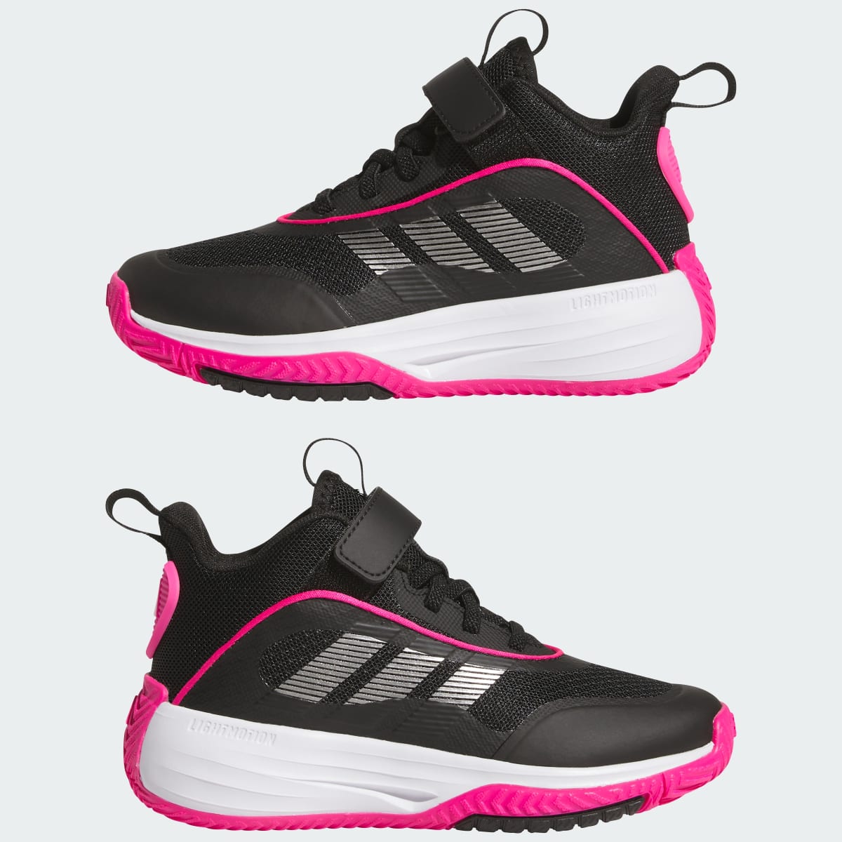 Overkicks - Adidas Ownthegame 3.0 Core Black Iron Metallic Shock Pink (GS) (JQ7941) - imagen 7