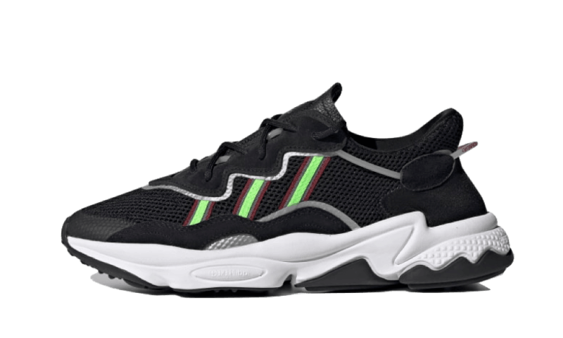 Overkicks - Adidas Ozweego Core Black Solar Green (EE7002) - vista lateral