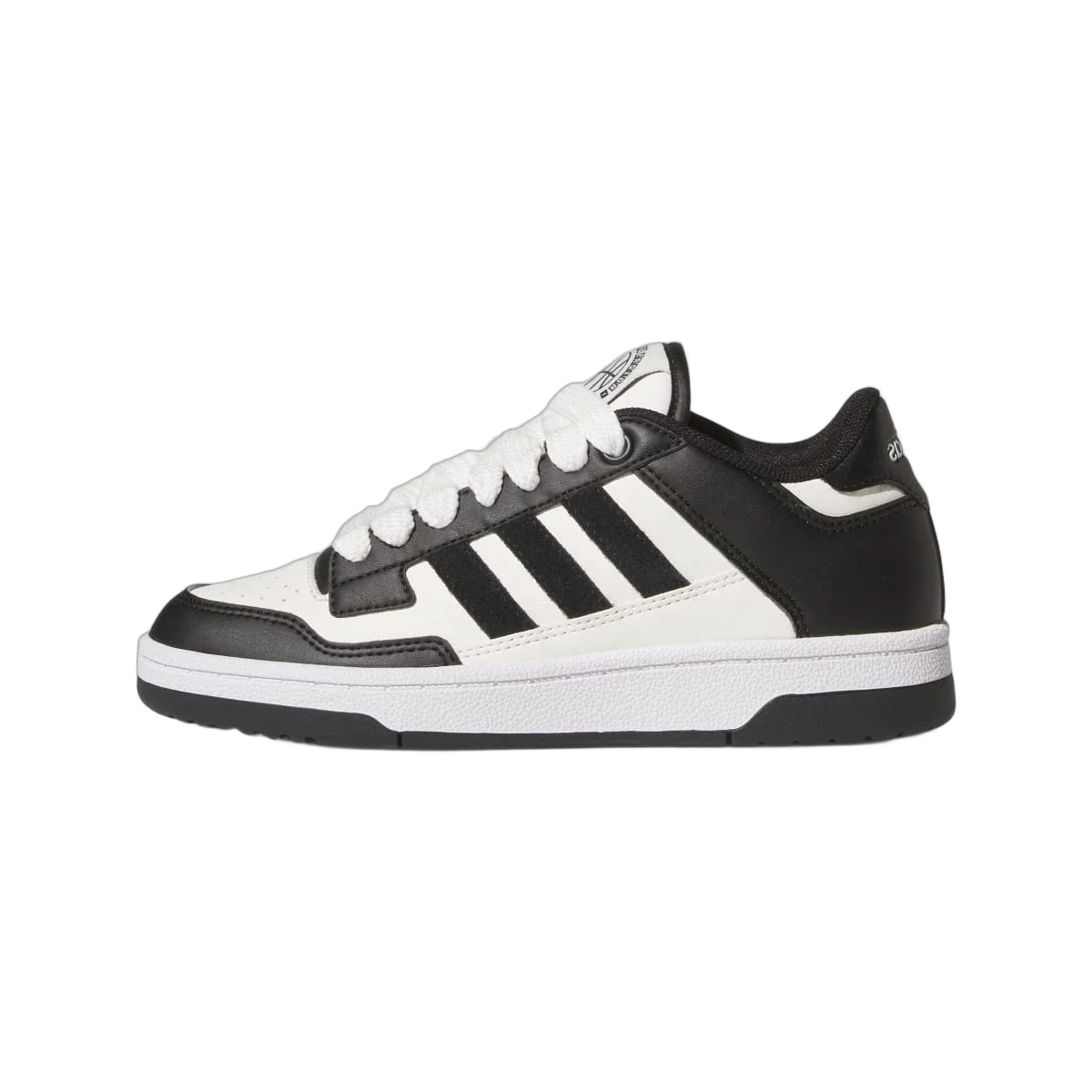 Overkicks - Adidas Rapid Court Low Core Black Cloud White (GS) (JR0166) - vista lateral
