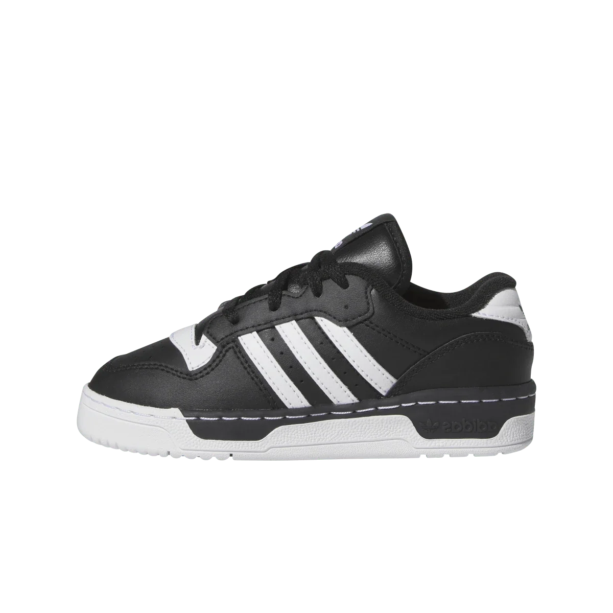 Overkicks - Adidas Rivalry Low Core Black Cloud White (PS) (IF5248) - vista lateral