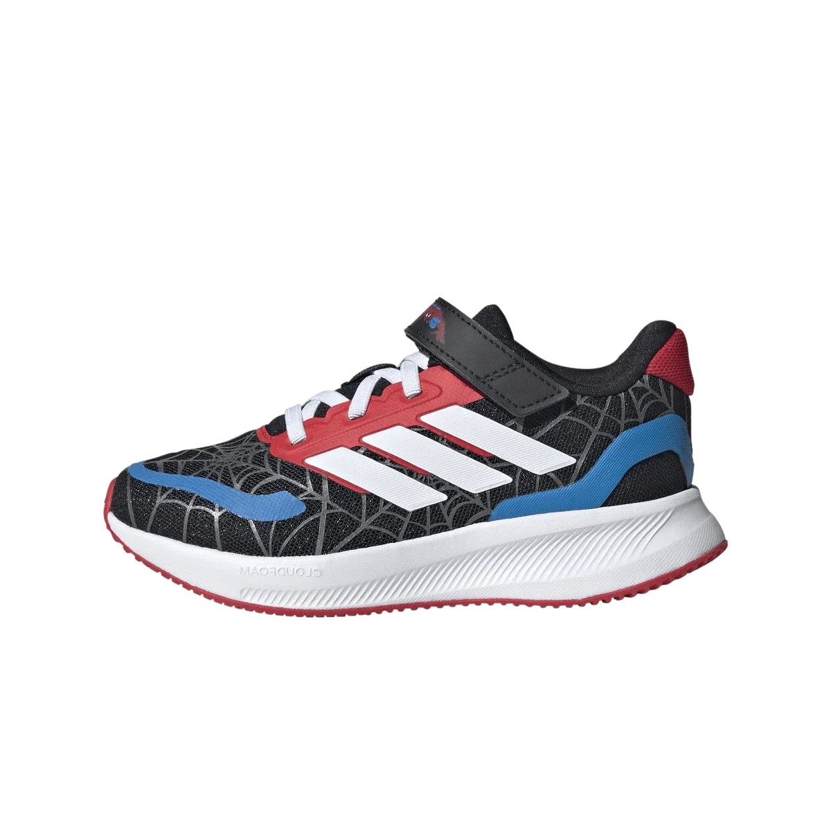 Overkicks - Adidas Runfalcon Spider-Man Core Black Cloud White Pure Ruby (PS) (JR5660) - vista lateral