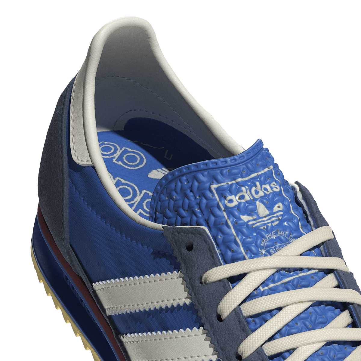 Overkicks - Adidas SL 72 OG Blue Bird Off White (JS0255) - detalle lateral interior