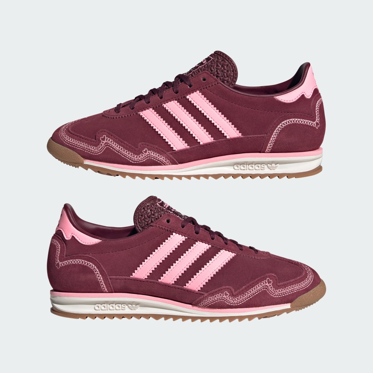 Overkicks - Adidas SL 72 OG Pink Spark Shadow Red (IH6684) - detalle talón