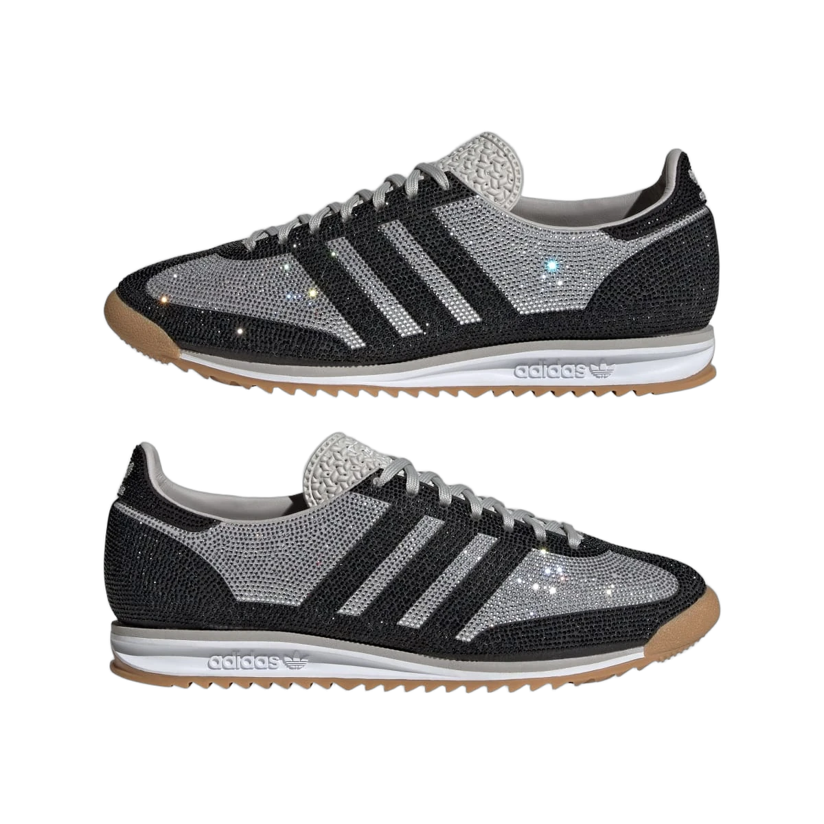 Overkicks - Adidas SL 72 OG Rhinestone Grey Black (KJ6151) - detalle lateral interior