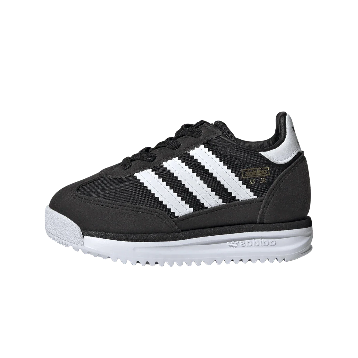 Overkicks - Adidas SL 72 RS Elastic Laces Core Black Cloud White Blue (TD) (IH2978) - vista lateral