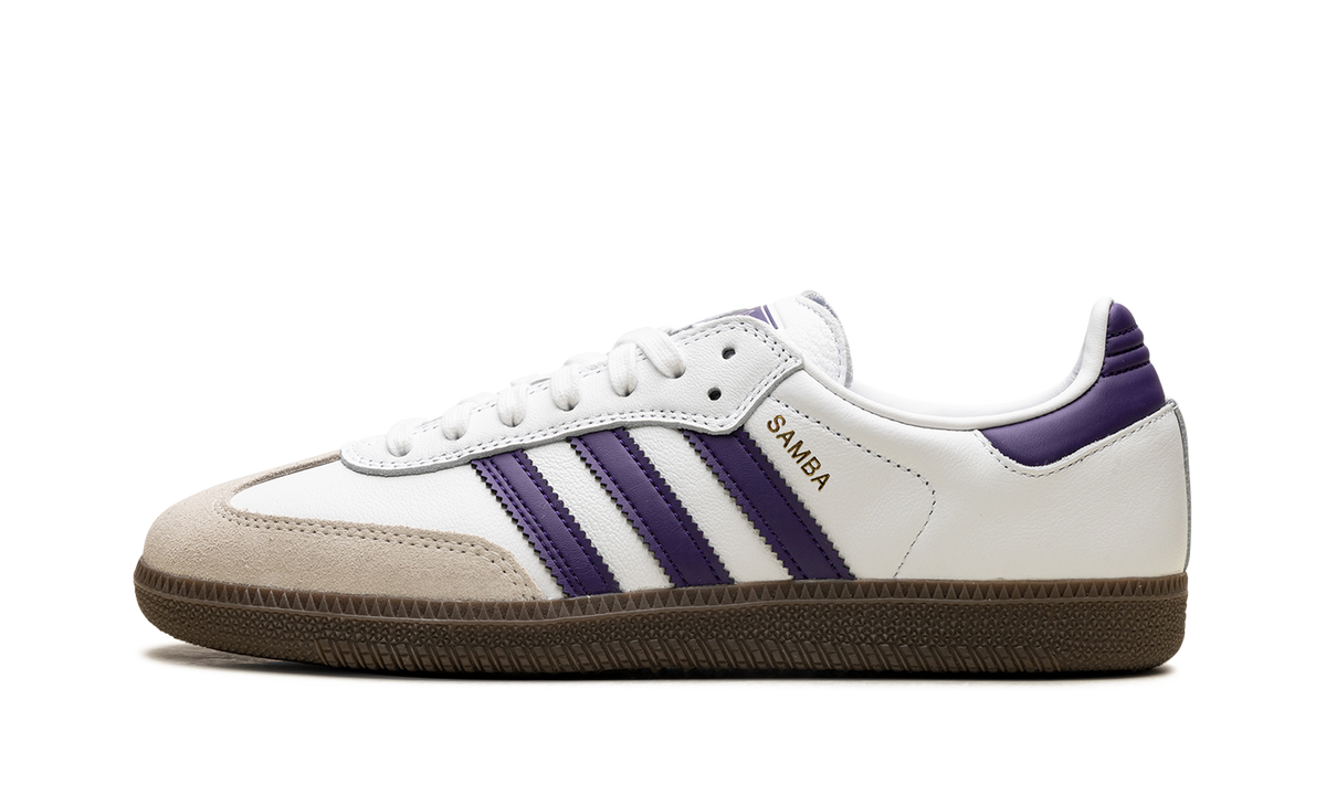 Overkicks - Adidas Samba ADV Cloud White Collegiate Purple (IE6613) - vista lateral