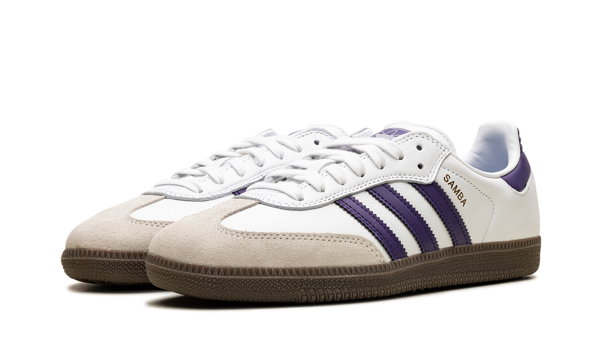 Overkicks - Adidas Samba ADV Cloud White Collegiate Purple (IE6613) - vista trasera