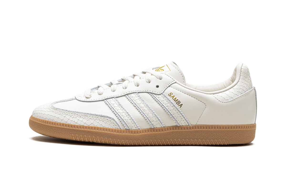 Overkicks - Adidas Samba Core White Snakeskin (IF1985) - vista lateral