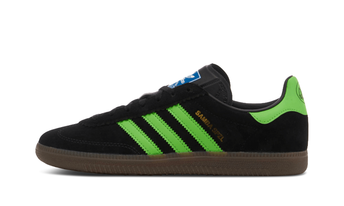 Overkicks - Adidas Samba Deco SPZL Black Lucid Lime (IF5738) - vista lateral
