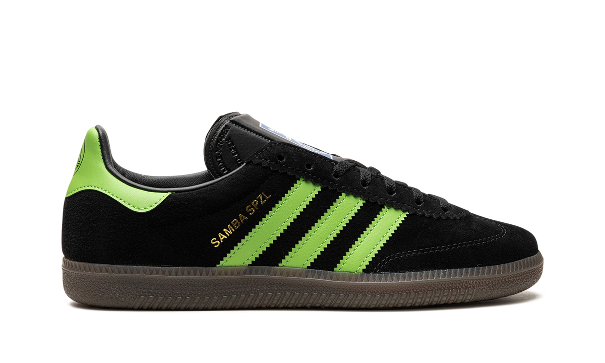 Overkicks - Adidas Samba Deco SPZL Black Lucid Lime (IF5738) - detalle talón